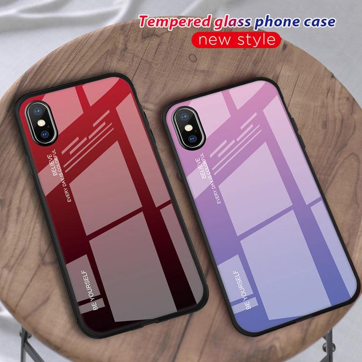 Hard Glass Phone Case For iPhone