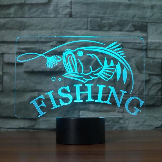 Added Creative Fishing 3D Lamp USB led night light