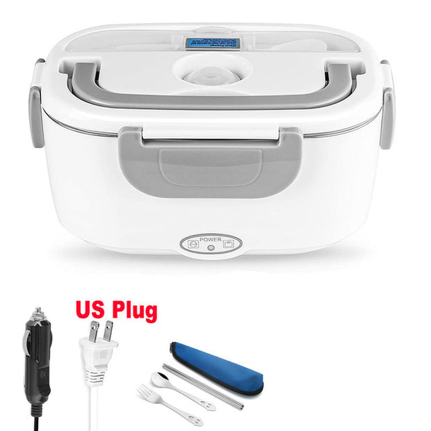 Portable Dual Use Stainless Steel Electric Lunch Box