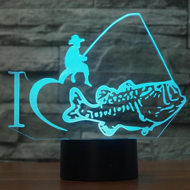 Added Creative Fishing 3D Lamp USB led night light