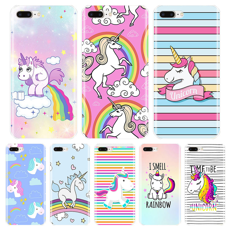 Phone Case For iPhone 6 S 6S 7 8 11 Pro X XR XS Max Case Silicone Cute Rainbow Unicorn Soft Cover Apple iPhone 8 7 6S 6 S Plus