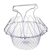 Stainless Steel Foldable Steam Rinse | Strain Fry Basket Strainer Net