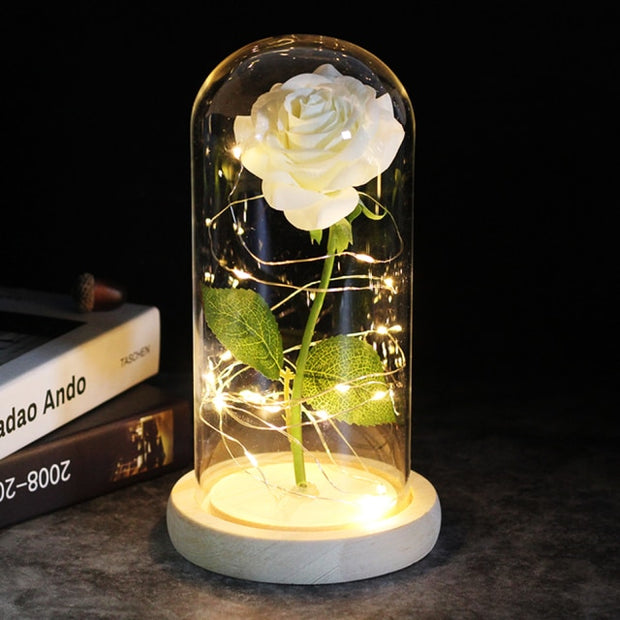 LED Enchanted Galaxy Rose With Fairy String Lights