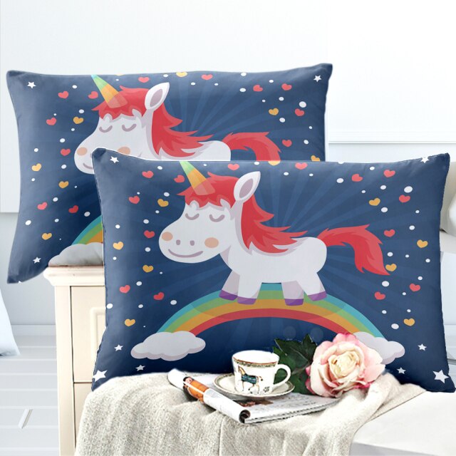 Added Colorful Cartoon Pillowcase | Unicorn Design