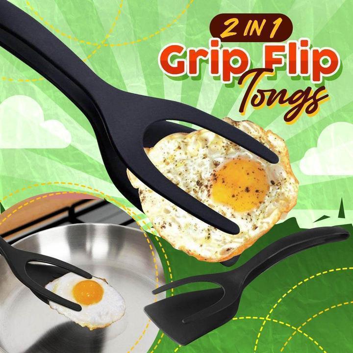2 In 1 Grip Flip Egg Tongs