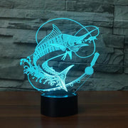Added Creative Fishing 3D Lamp USB led night light