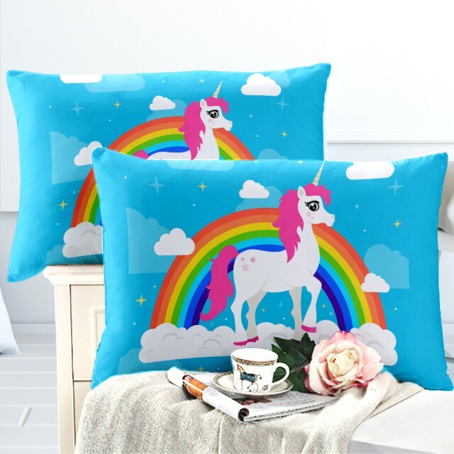 Added Colorful Cartoon Pillowcase | Unicorn Design