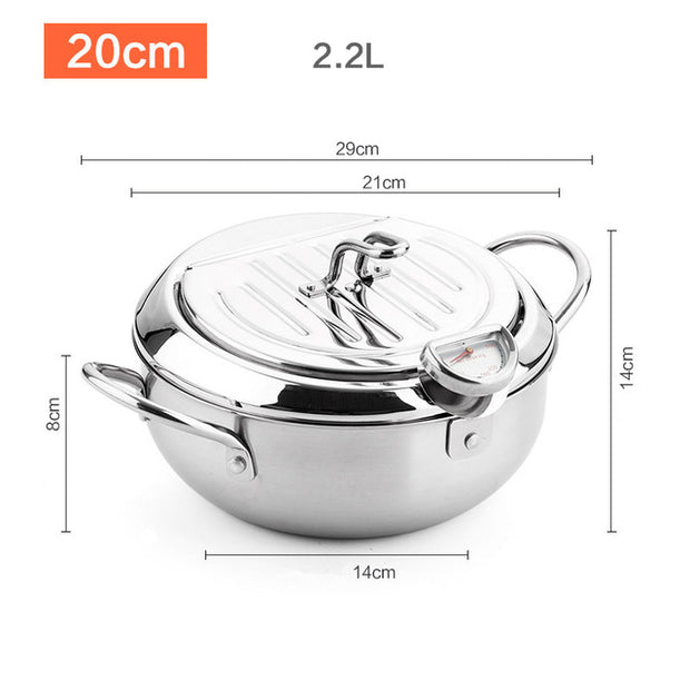 Deep Frying Pot with Thermometer