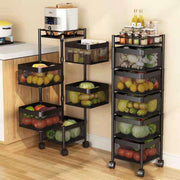 Floor-Mounted Mobile Rotating Storage Rack