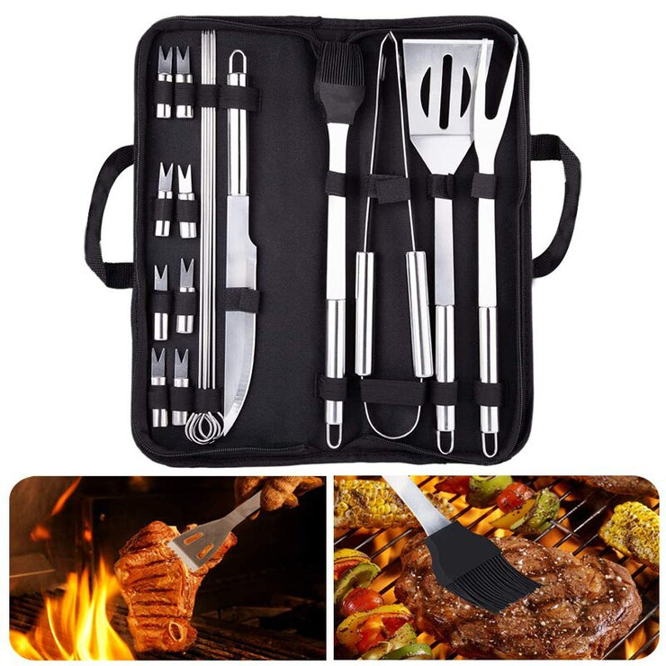20 Pcs Stainless Steel Barbecue Grill Set