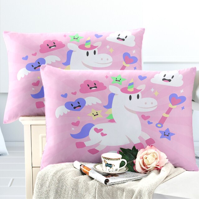 Added Colorful Cartoon Pillowcase | Unicorn Design