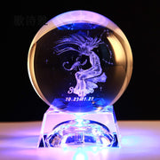 Clear 3D Zodiac Sign Star Crystal Ball