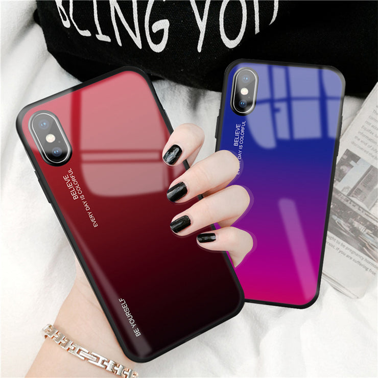 Hard Glass Phone Case For iPhone