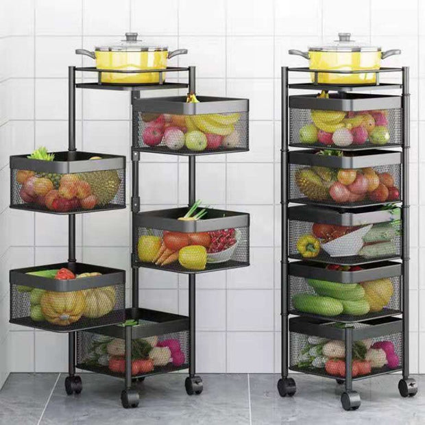 Floor-Mounted Mobile Rotating Storage Rack