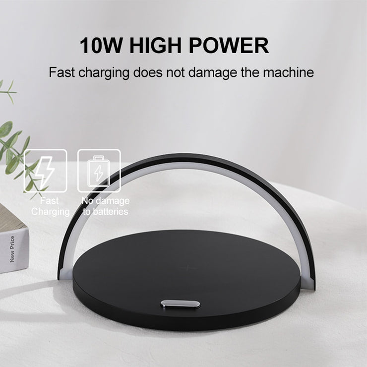 10W Qi Fast Wireless Charger Table Lamp For iPhone X XR XS