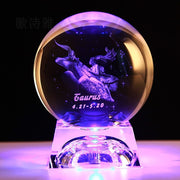 Clear 3D Zodiac Sign Star Crystal Ball
