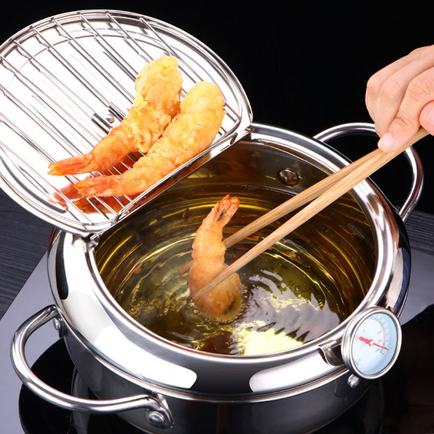 Deep Frying Pot with Thermometer