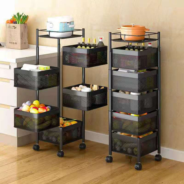Floor-Mounted Mobile Rotating Storage Rack