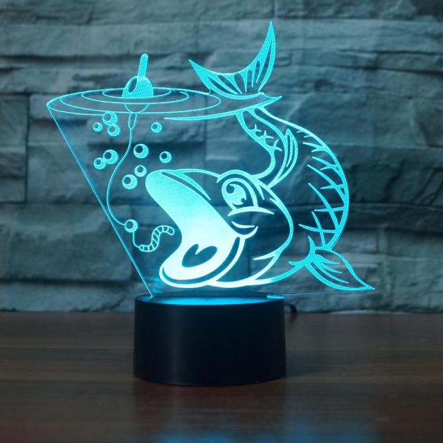 Added Creative Fishing 3D Lamp USB led night light