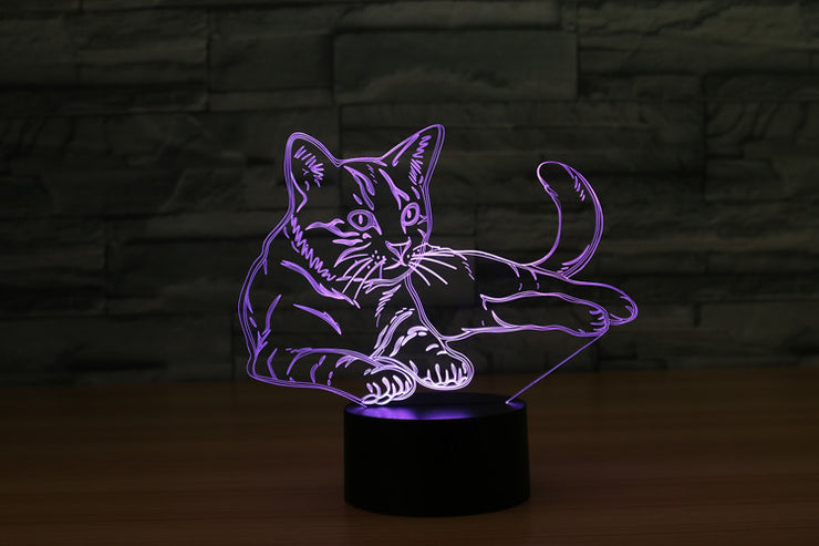 Added 3D Cat Night Light Lamp